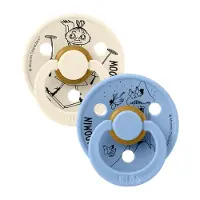 BIBS - x Moomins Pacifier Colour Mymble 2 PACK - Ivory/Sky Blue - Size 1
