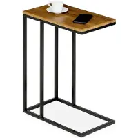 Idimex Bijzettafel DEBORA met metalen onderstel – Vintage/Zwart