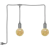 Osram buitenpendellamp grijs, 4,5 cm Ø, 6 m kabellengte, comfortabel warm wit, 2400 K, siliconen, E27, vervangbare led, 300° stralingshoek