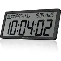 KIENZLE - Radiogestuurde wandklok met datumweergave - Zwart.