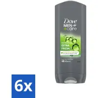 Dove 6 x Douchegel Men+ Care Extra Fresh 400 ml - Douchegel - Mannelijke Geur - Reiniging - Huidverzorging - Frisse Geur