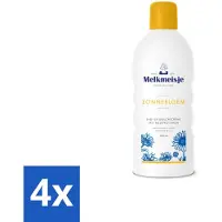 Melkmeisje 4 x Bad en Douche Crème Zonnebloem en Melk 1000 ml - Douchecrème - - Zonnebloem - Melkproteïnen - Huidverzorging
