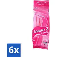 Benson 6 x - Laser Twin Women - Wegwerpscheermesjes - Voor Vrouwen - 10 Mesjes - Scheermesje Vrouw - Wegwerpscheermesje - Tweevoudige Scheermesjes - Vrouwelijke Scheermesjes - Hygiënische Scheermesjes