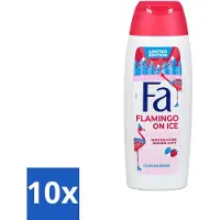 Fa 10 x - Douchegel - Winter Flamingo On Ice - Verfrissend & Koel - Hydraterend - 250 ml - Douchegel - Winterflamingo - Fris - Koel - Hydraterend