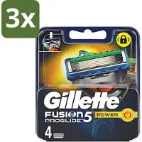 Gillette - Fusion 5 ProGlide Power - Precisie en comfort - 4 Navulscheermesjes - Bulkverpakking - 3 stuks