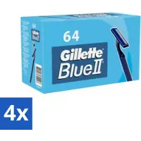 Gillette 4 x - Blue 2 - Wegwerpscheermesjes - Duurzaam en comfortabel - 64 Scheermesjes - Scheermesjes - Wegwerpscheermesjes - Blue Ii - Scheerbeurt - Comfortabel Scheren