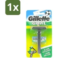 Gillette 1 x - Goal - Scheerset - Stainless Steel - Duurzaam en scherp - 1 Scheermesje - Scheermes - Mesjes - Scheersysteem - Goal - Stainless Steel
