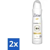 Dove 2 x - Deodorant - Invisible Dry - Onzichtbare bescherming - 250 ml - Deodorant Spray - Onzichtbare Deodorant - Vlekkenvrij - Zweet En Geur - Huidbescherming