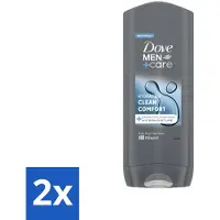 Dove 2 x Douchegel Men+ Care Clean Comfort 400 ml - Douchegel - Mannelijke Geur - Energie - Verfrissend - Reiniging