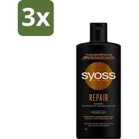Syoss 3 x Repair Shampoo - Shampoo - Herstel - 440 ml - Herstel Haar - Beschadigd Haar - Haar Herstellen - Haar Versterken - Haar Hydrateren