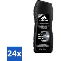Adidas 24 x - 3-in-1 Douchegel - Dynamic Pulse - Pepermunt - Vivifying - 250 ml - Douchegel - 3-in-1 - Lichaam - Gezicht - Haar
