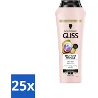 Schwarzkopf 25 x Gliss-Kur - Shampoo - Split Hair Miracle - Herstelt Gespleten Haarpunten - 400 ml - Gespleten Haarpunten - Haar Herstel - Haar Versterken - Hydrolyzed Keratine - Vitamine E