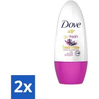 Dove 2 x - Deodorant - Roller Go Fresh Acai Berry & Waterlily - Frisse geur - 50 ml - Açaí Berry & Waterlily - Frisheid - Anti-transpirant - Roll-on Deodorant - Okselhuid Verzorging