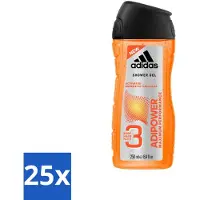 Adidas 25 x - 3-in-1 Douchegel - Adipower Maximum Performance -250 ml - Douchegel - Douche En Shampoo - Sportverzorging - Energie En Frisheid - Verzorgende Douche