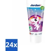 Jordan 24 x Tandpasta Kids 0-5 jaar 50 ml - Tandpasta Voor Kinderen - Kindertandpasta - Melkgebit Beschermen - Gaatjes Voorkomen - Fluoride 1450 Ppm