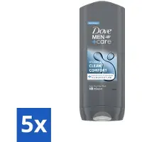 Dove 5 x Douchegel Men+ Care Clean Comfort 400 ml - Douchegel Mannen - Reiniging Mannenhuid - Frisse Geur - Energiegevende Douchegel - Hydraterende Douchegel