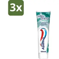 Aquafresh 3 x - Tandpasta - Verfrissende Reiniging - Menthol - 100 ml - Tandpasta Menthol - Verfrissende Reiniging - Mondverfrissend - Tandplak Verwijderen - Tandsteen Voorkomen
