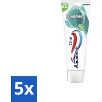 Aquafresh 5 x Tandpasta Coolmint 75 ml - Tandpasta - Frisse Adem - Mondgezondheid - Suikerzuur - Gaatjes