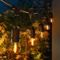 LEDVION - Lichtsnoer Buiten 45M - 45 Gouden E27 LED Lampen - IP65 Waterdicht - 2100K - Warm Wit - Sfeerverlichting Tuinverlichting