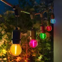 LEDVION - Lichtsnoer Buiten 35M - 35 Multicolor E27 LED Lampen - IP65 Waterdicht - 2100K - Warm Wit - Sfeerverlichting Tuinverlichting