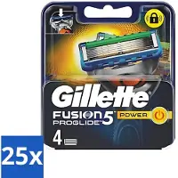 Gillette 25 x - Fusion 5 ProGlide Power - Precisie en comfort - 4 Navulscheermesjes - Scheermesjes - Navulscheermesjes - Microcomb - Scherpe Mesjes - Comfortabel Scheren