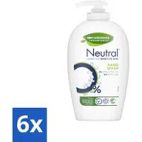 Neutral 6 x Vloeibare Handzeep 250 ml - Gevoelige Huid - Handzeep - Vloeibare Handzeep - 0% Parfum - 0% Kleurstof