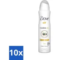 Dove 10 x - Deodorant - Invisible Dry - Onzichtbare bescherming - 250 ml - Onze Bescherming - Onzichtbaar - Zweet En Geur - Vlekken - Donkere Kleding
