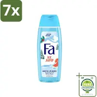 Fa 7 x - Douchegel - Winter Splashes Ice Jump - Frisse Geur & Verfrissing - Verzorgend - 250 ml - Grootverpakking - Douchegel - Zeebries - Grapefruit - Winter - Verfrissend