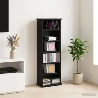 vidaXL CD Kast Zwart eiken 60 x 17 x 92 cm Bewerkt hout