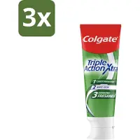 Colgate 3 x Tandpasta Triple Action Extra Fresh 75 ml - Tandpasta - Gaatjes - Tanden - Frisse Adem - Mondverzorging