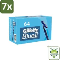 Gillette 7 x - Blue 2 - Wegwerpscheermesjes - Duurzaam en comfortabel - 64 Scheermesjes - Grootverpakking - Scheermesjes - Wegwerpscheermesjes - Blue Ii - Scheerbeurt - Comfortabel Scheren