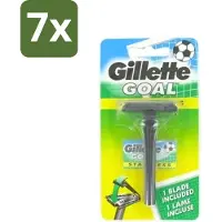 Gillette 7 x - Goal - Scheerset - Stainless Steel - Duurzaam en scherp - 1 Scheermesje - Scheermes - Mesjes - Scheersysteem - Goal - Stainless Steel