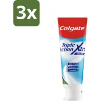Colgate 3 x Tandpasta Triple Action Xtra White 75 ml - Tandpasta - Gaatjes - Wittere Tanden - Frisse Adem - Mondverzorging