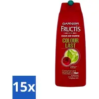 Garnier 15 x - Fructis - Shampoo - Colour Last - 250 ml - Kleurbehoud - Gekleurd Haar - Antioxidant - Haarvoeding - Haarbescherming
