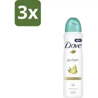 Dove 3 x - Deodorant - Spray Go Fresh Pear & Aloe - Frisse en verzorgende geur - 250 ml - Deodorant Spray - Anti-transpirant Spray - Frisse Geur - Peer En Aloë Vera - Oksel Verzorging