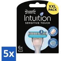 Wilkinson 5 x - Navulmesjes Intuition Sensitive Touch - Met Verzorgende Gel - 6 scheermesjes - Scheermesjes - Gevoelige Huid - Verzorgende Gel - Aloe Vera - Vitamine E