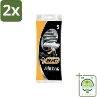 BIC - Scheermesjes - Metaal - Enkel Mesje - Wegwerpmesjes - 5 Scheermesjes - Voordeelverpakking - 2 stuks - Scheermesje - Wegwerpmesje