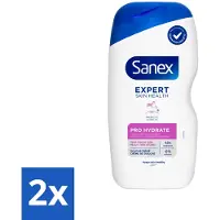 Sanex 2 x Douchegel Expert Skin Health Pro Hydrate 400 ml - Droge Huid - Hydratatie - Glycerine - Inuline - Huidverzorging