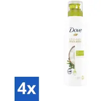 Dove 4 x Shower Foam Coconut Oil 200 ml - Douche Mousse - Kokosolie Douche - Huid Verzorging - Scheer Mousse - Huid Hydraatatie