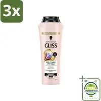 Gliss kur 3 x Gliss-Kur - Shampoo - Split Hair Miracle - Herstelt Gespleten Haarpunten - 400 ml - Grootverpakking - Gespleten Haarpunten - Haar Herstel - Haar Versterken - Hydrolyzed Keratine - Vitamine E