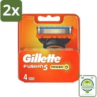 Gillette - Fusion 5 Power - Langdurige scherpte - 4 Navulscheermesjes - Voordeelverpakking - 2 stuks - Scheermesjes - Navulmesjes