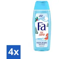 Fa 4 x - Douchegel - Winter Splashes Ice Jump - Frisse Geur & Verfrissing - Verzorgend - 250 ml - Douchegel - Zeebries - Grapefruit - Winter - Verfrissend