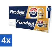 Fixodent 4 x - Kleefpasta - Plus - Krachtige Hechting - 40 g - Kleefpasta Kunstgebit - Krachtige Hechting Kunstgebit - Kunstgebit Fixatie - Kunstgebit Comfort - Kunstgebit Kleefpasta