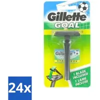 Gillette 24 x - Goal - Scheerset - Stainless Steel - Duurzaam en scherp - 1 Scheermesje - Scheermes - Mesjes - Goal - Scherpe Mesjes - Duurzaam Scheermes