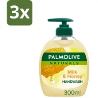 Palmolive 3 x Pamlolive Naturals - Handzeep - Melk & Honing - 300 ml - Handzeep Melk Honing - Zeepvrije Handzeep - Natuurlijke Handzeep - Handen Verzorgen - Handen Hydrateren