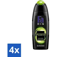 Fa 4 x Men - Douchegel - Speedster - Verfrissend & Energiek - Langdurig - 250 ml - Douchegel Mannen - Energie - Verfrissend - Taurine - Langdurig Effect