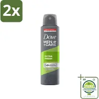 Dove - Deodorant - Extra Fresh for Men - Frisse geur en bescherming - 150 ml - Voordeelverpakking - 2 stuks - Men+Care Extra Fresh - Deodorant spray