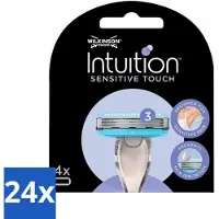 Wilkinson 24 x Wilkinson - Navulmesjes Intuition Sensitive Touch - Met Aloe Vera - 3 scheermesjes - Scheermesjes - Gevoelige Zones - Aloe Vera - Cacaoboter - Curve-sensing