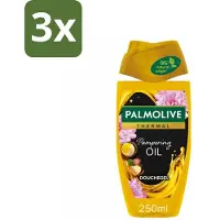 Palmolive 3 x Douchegel Thermal Pampering Oil 250 ml - Douchegel - Macadamia-olie - Herstel - Hydrateren - Verzorging