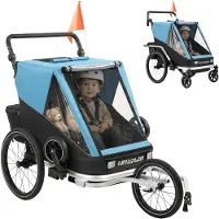 AIYAPLAY Baby Bike Trailer-Stahl, Oxford-Gewebe-148L x 83B x 102H cm-Blau